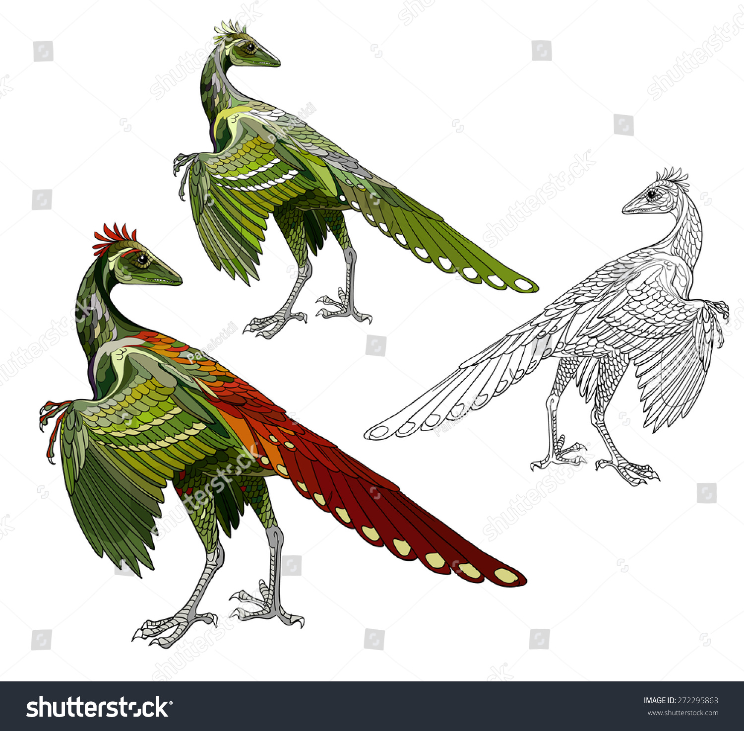 Archaeopteryx Reconstruction Stock Vector (Royalty Free) 272295863