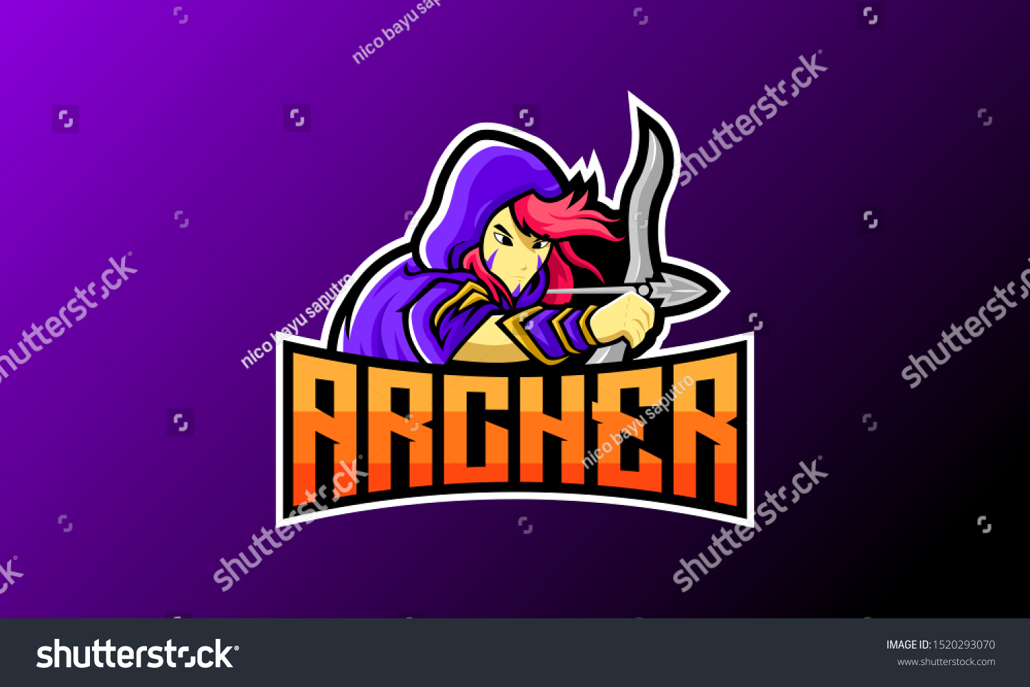 Archer Esport Logo Mascot Logo Template Stock Vector Royalty Free