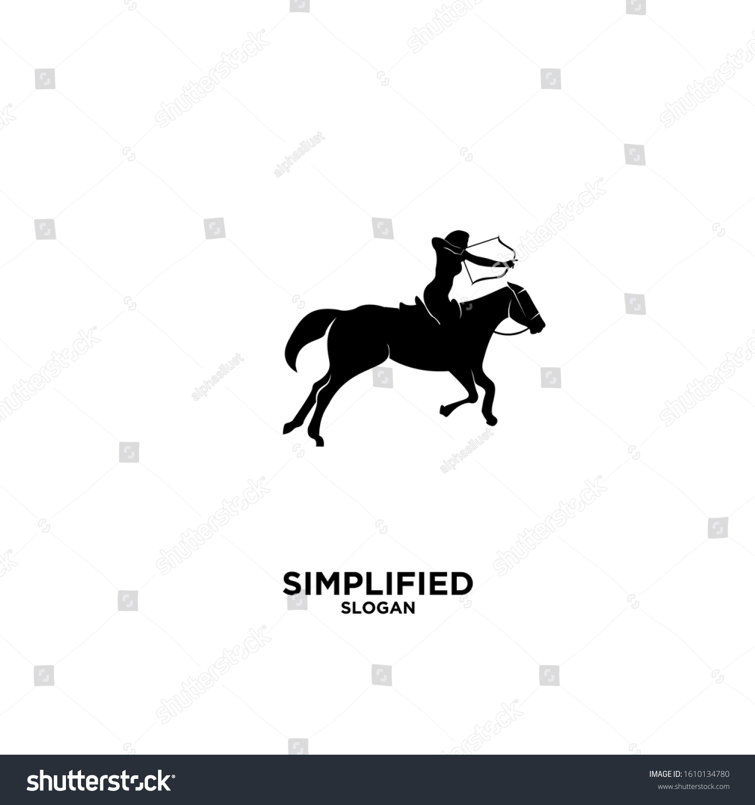 Archer Horse Black Logo Icon Design Stock Vector (Royalty Free ...