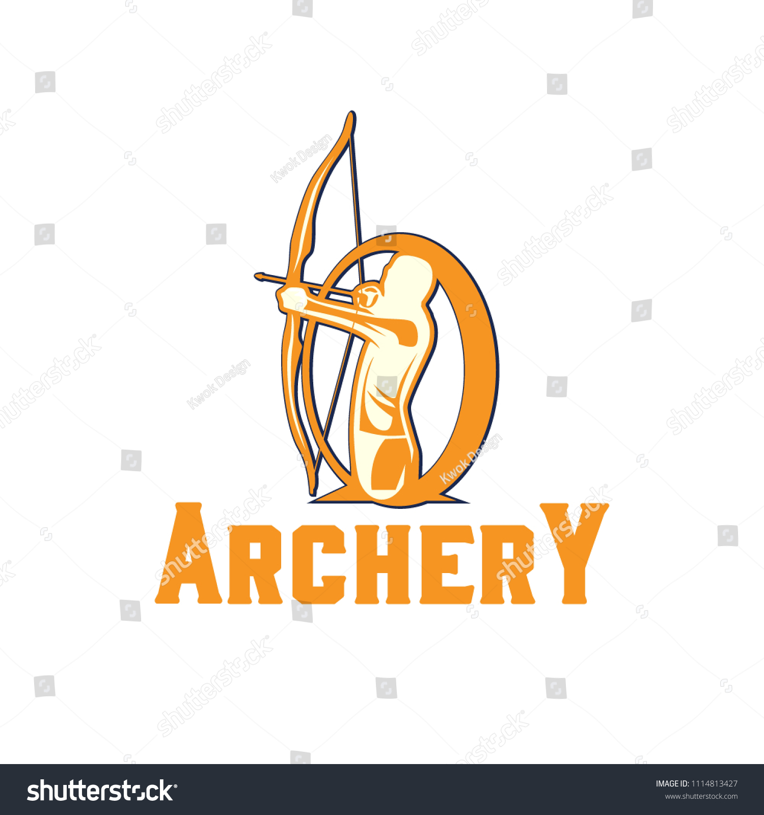 Archery Design Logo Template Arrow Bow Stock Vector (Royalty Free ...