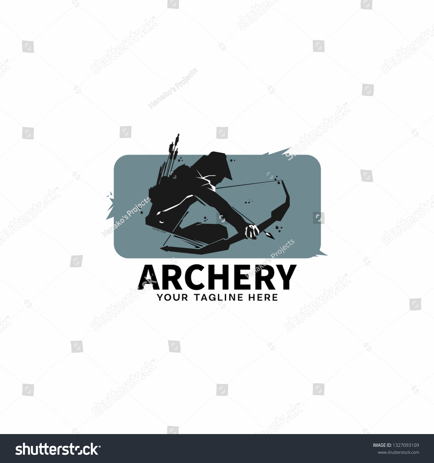 Archery Logo Silhouette Emblem Template Vector Stock Vector (royalty 