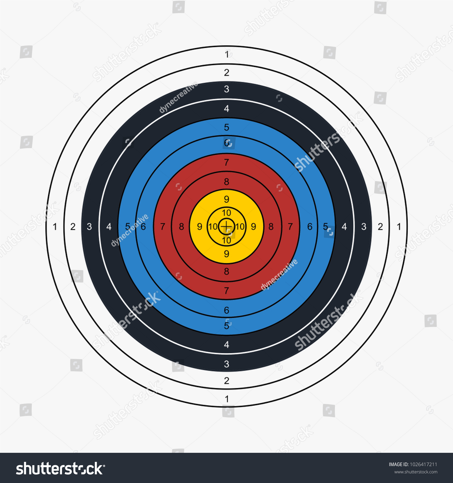 archery target printable vector illustration stock vector royalty free 1026417211