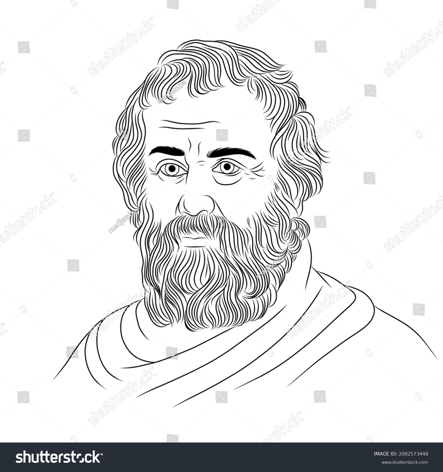 Archimedes Famous Vector Sketch Portrait Stock Vector (Royalty Free ...