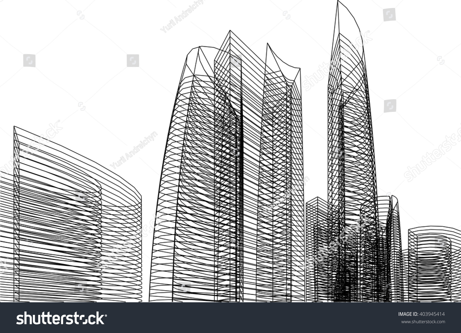 Architectural Background 3d Buildings Stock Vector 403945414