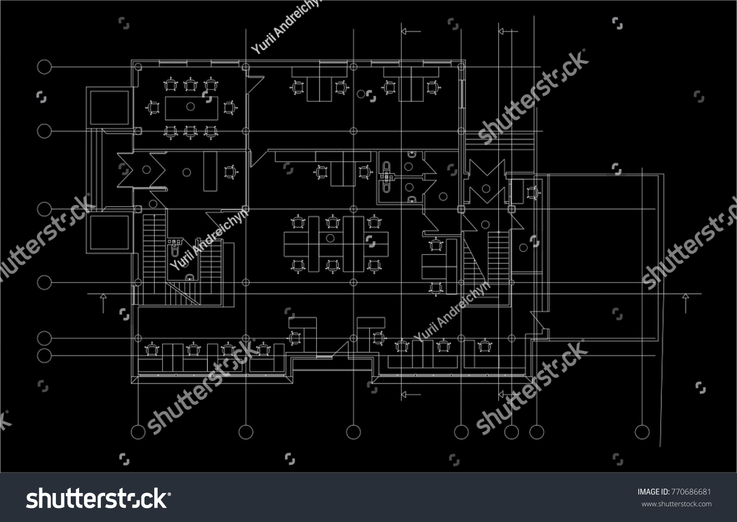 Architectural Drawing Vector Illustration vector de stock (libre de regalías) 770686681