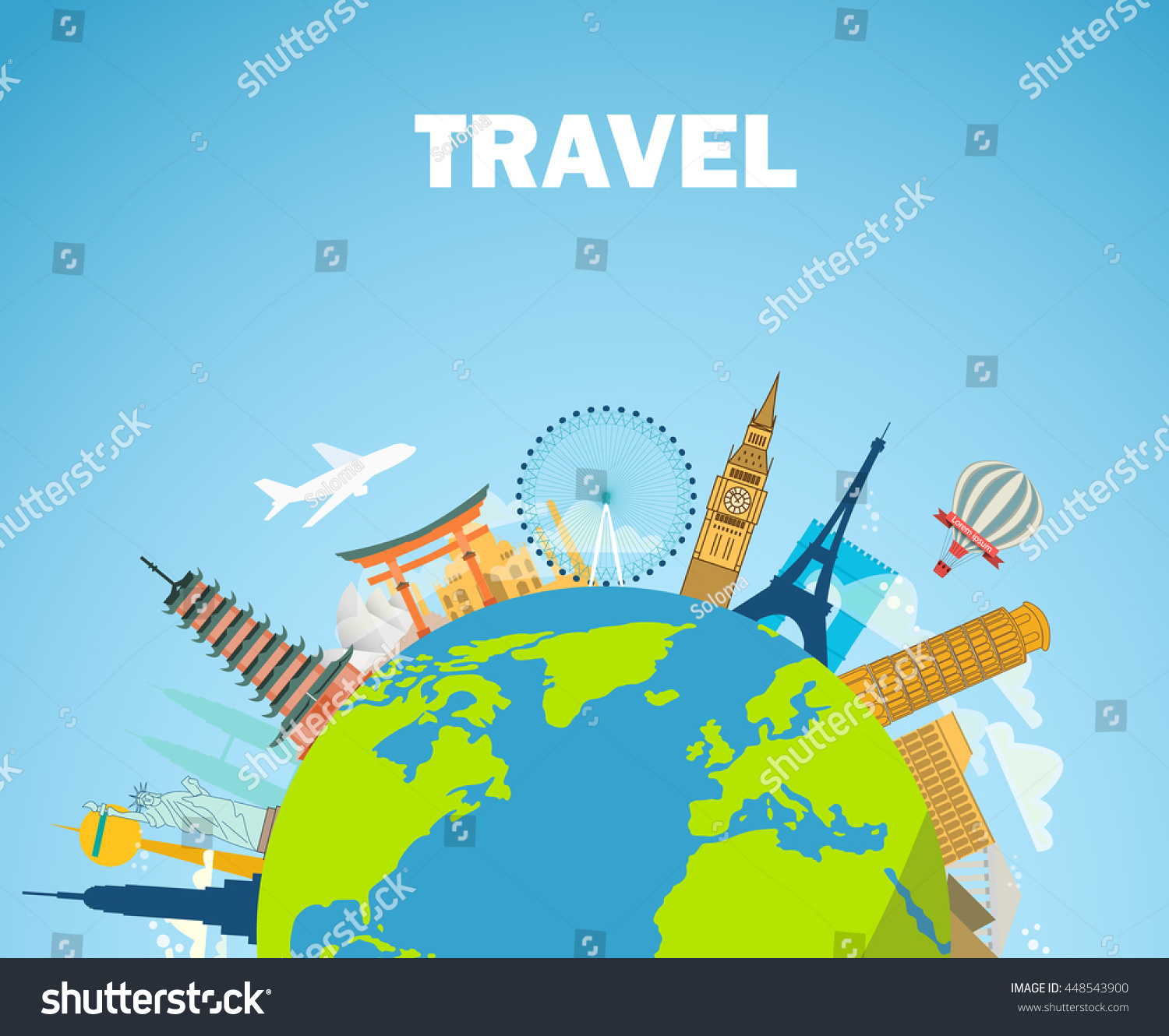 Architectural Landmarks World Travel Vector Modern Stock Vector ...