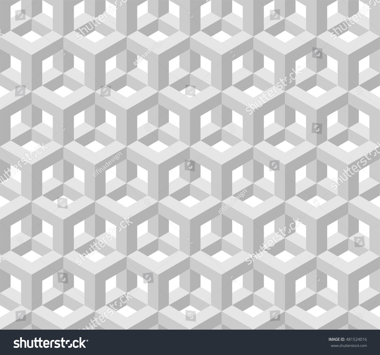 Architectural Pattern Optical Illusion Vector Illustration Stock Vector