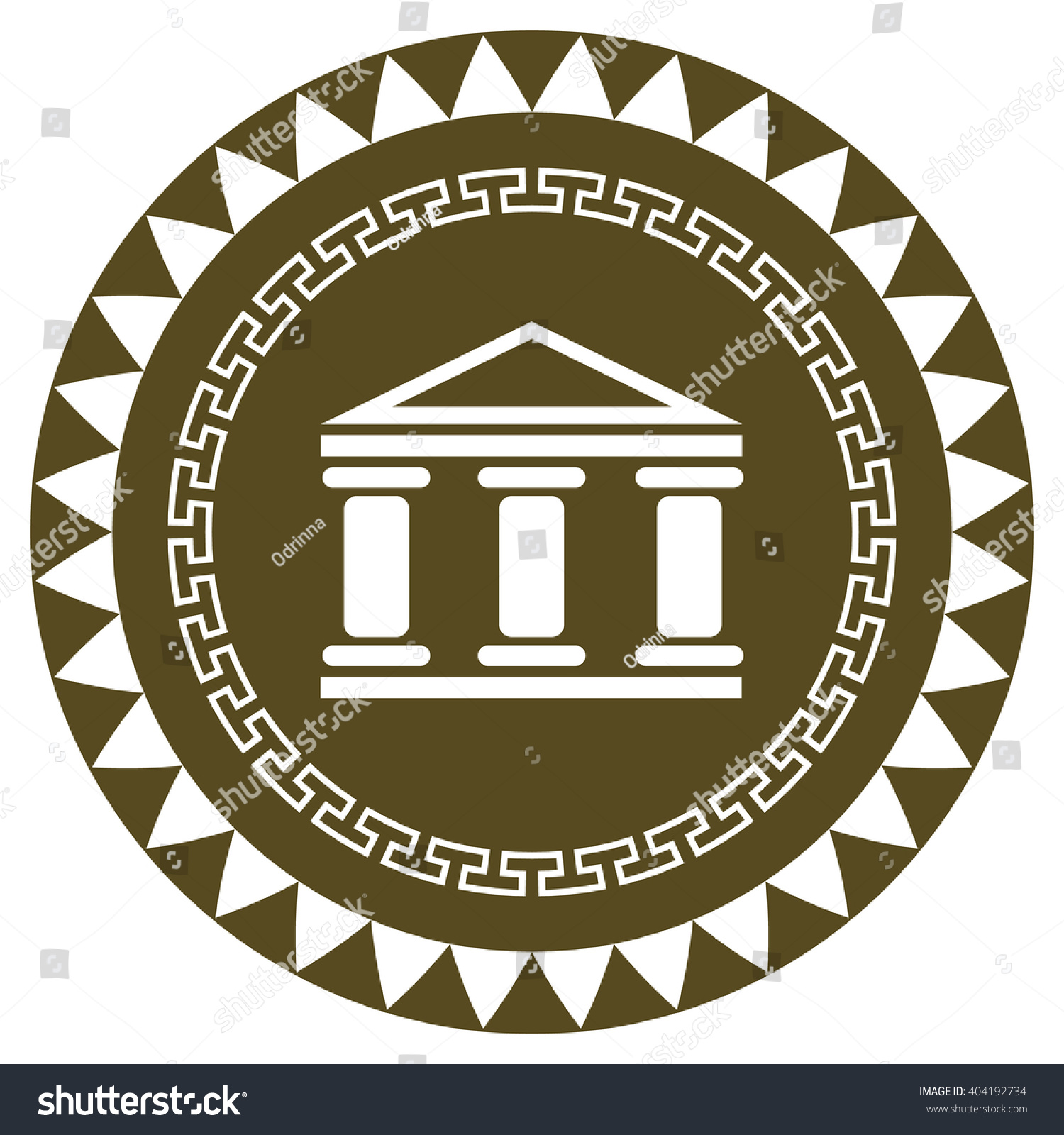 Architecture Greek Building Symbol Temple Icon Stock Vector (Royalty ...