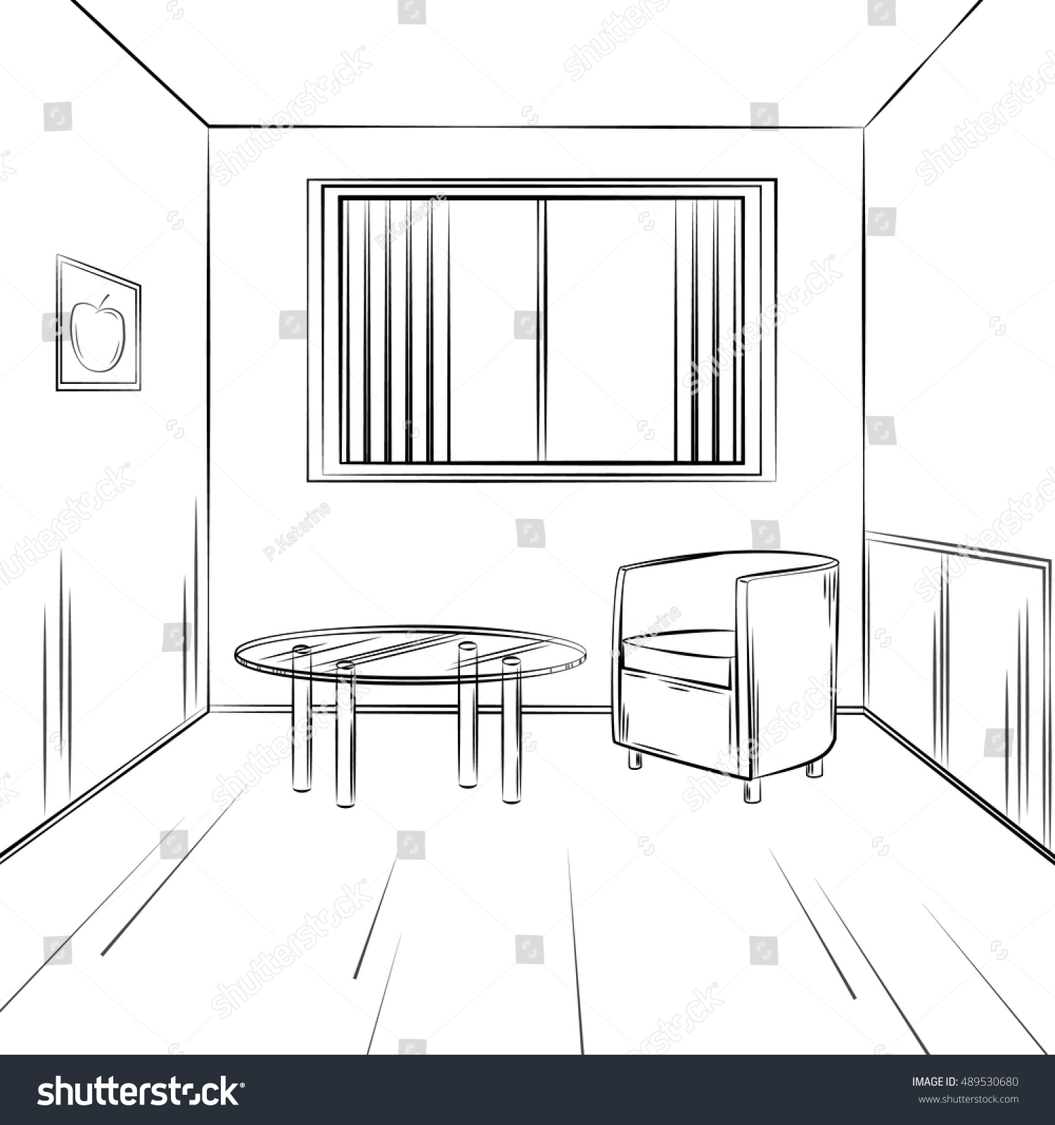 architecture project sketch living room place stock vector architecture project sketch living room place stock vector