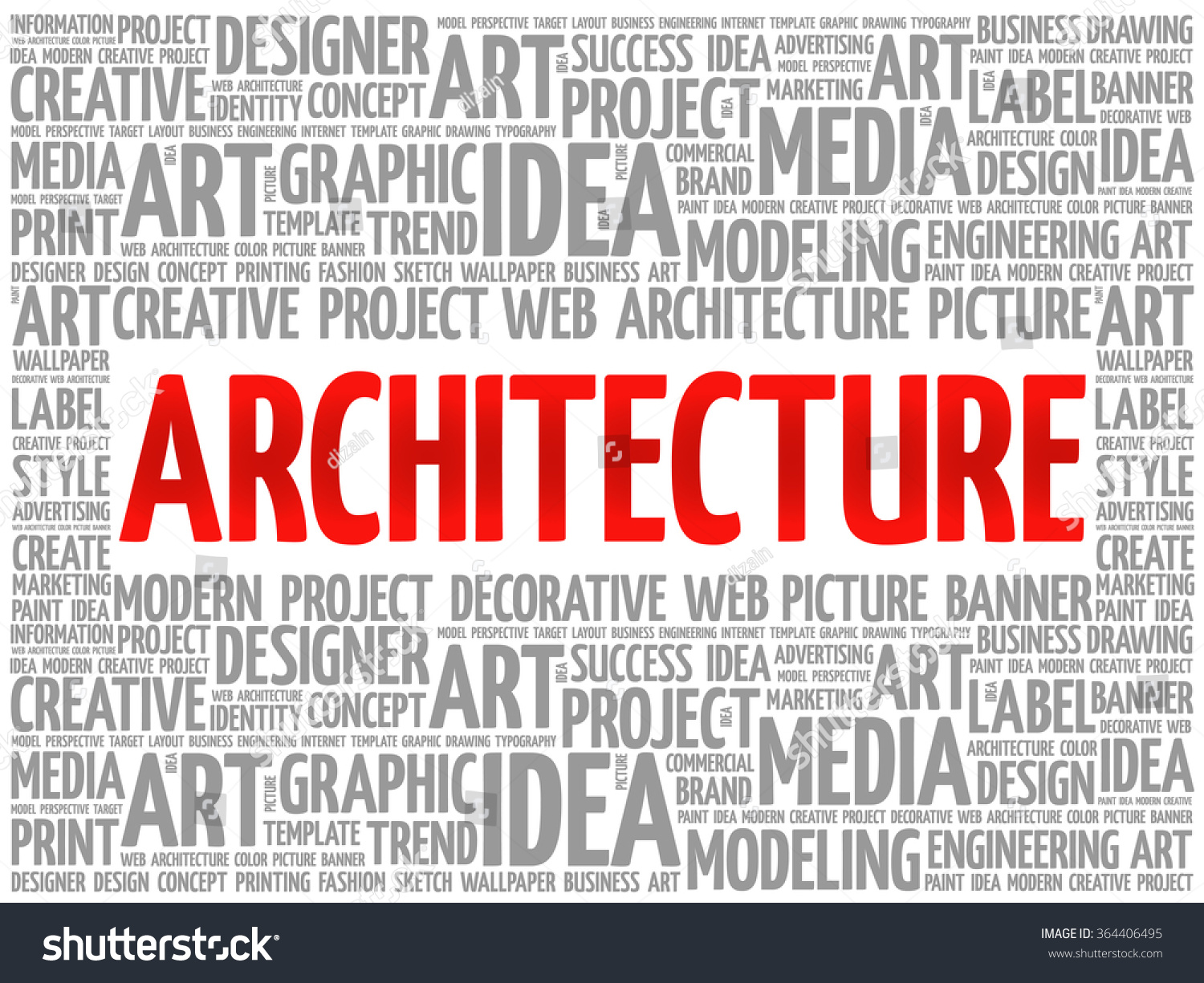 Architecture Word Cloud Creative Business Concept Stock Vector (Royalty ...