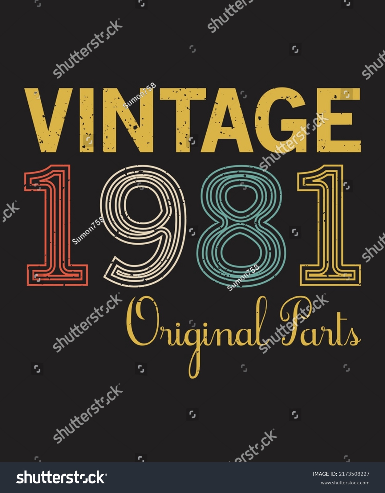 SVG of Are you looking 41th Birthday Vintage 1981 Original Parts T-Shirt High Quality is a Unique Design vector? svg
