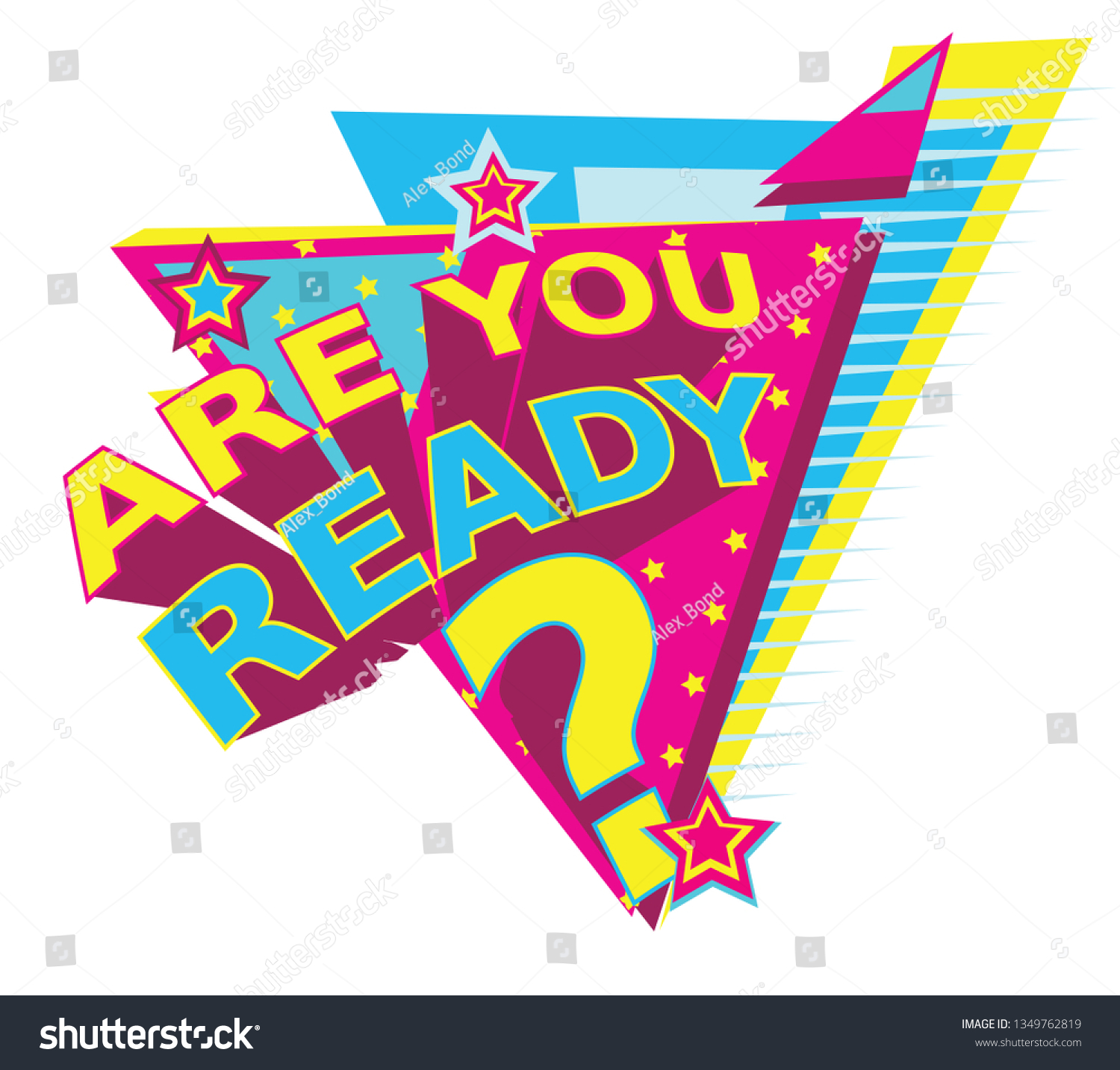 You Ready Color Decorative Advertising Sign Stock Vector Royalty Free