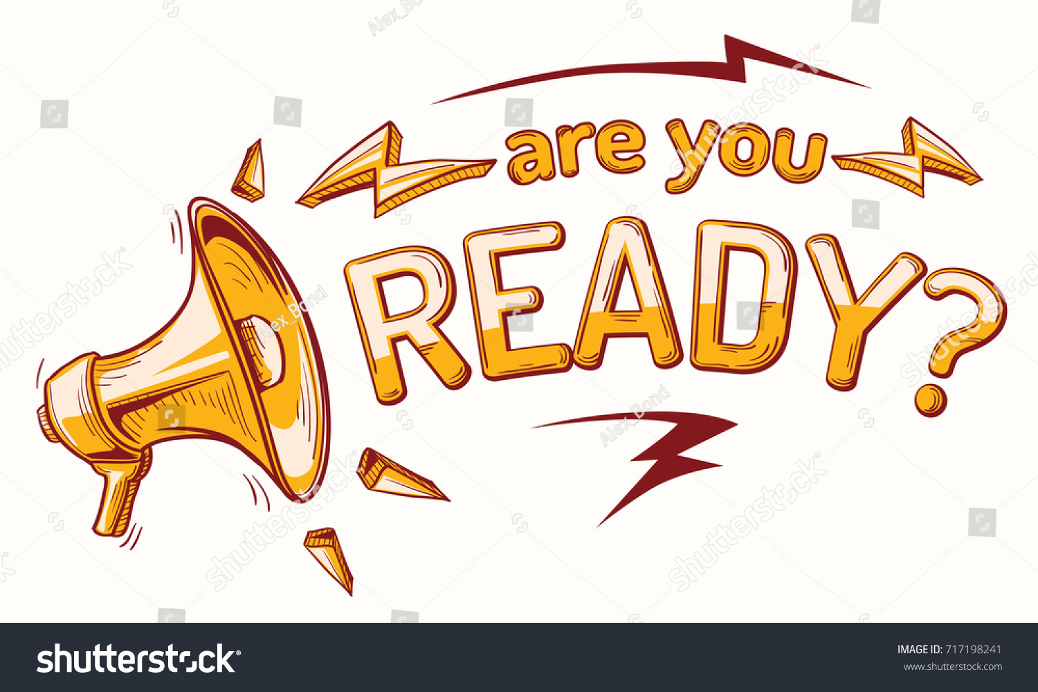 You Ready Sign Megaphone Stock Vector Royalty Free