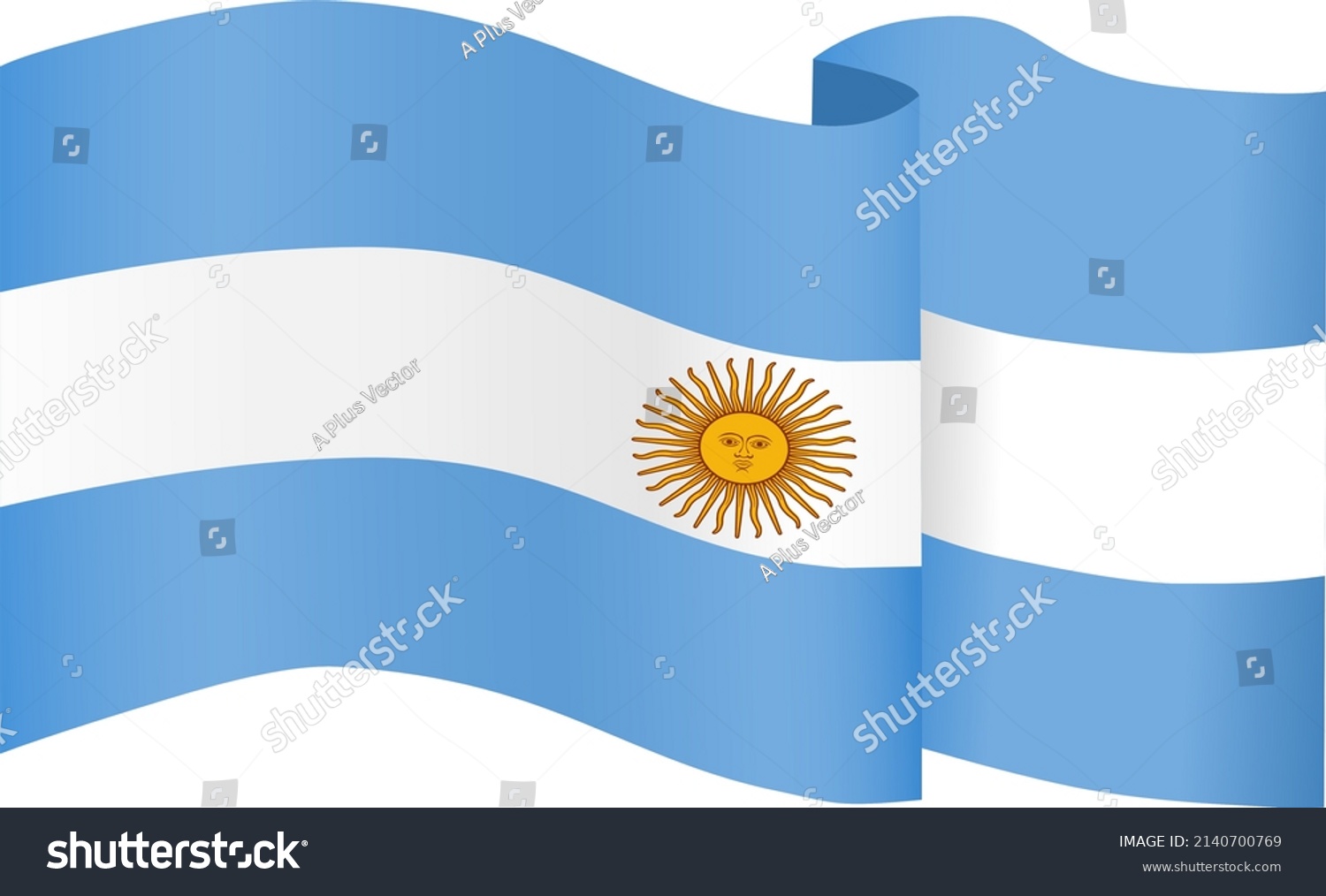 Argentina Flag Wave Isolated On Png Stock Vector (Royalty Free ...