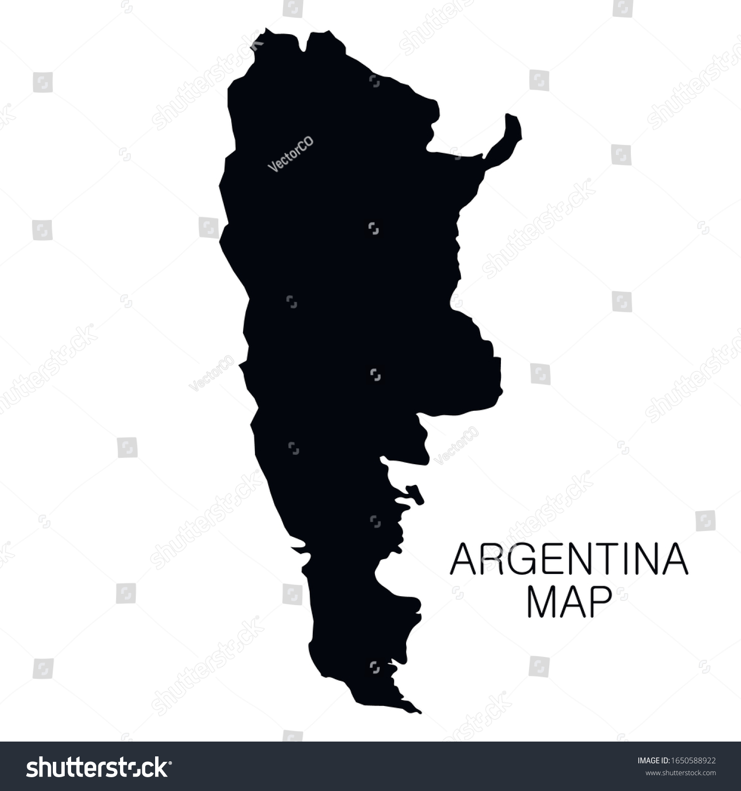 Argentina Map Country Name Isolated On Stock Vector (Royalty Free ...