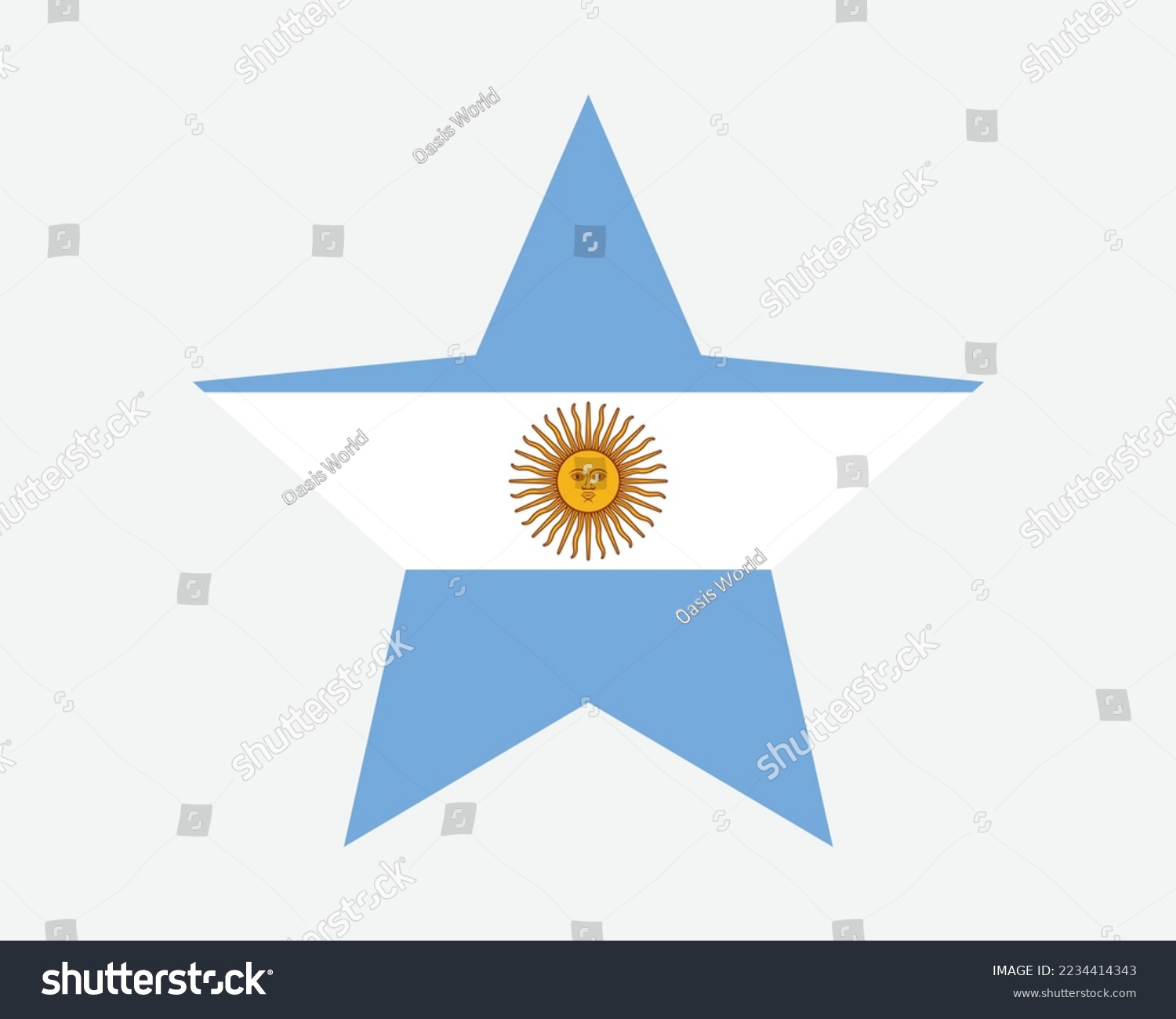 SVG of Argentina Star Flag. Argentine Star Shape Flag. Argentinean Argentinian Country National Banner Icon Symbol Vector 2D Flat Artwork Graphic Illustration svg