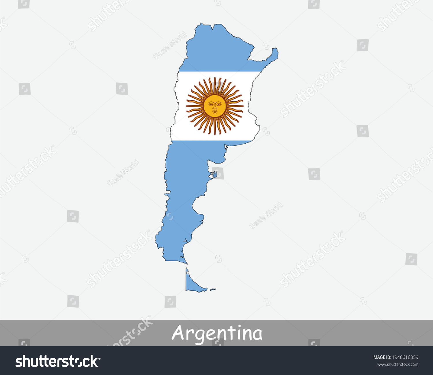 Argentinean Map Flag Map Argentina National Stock Vector (Royalty Free ...