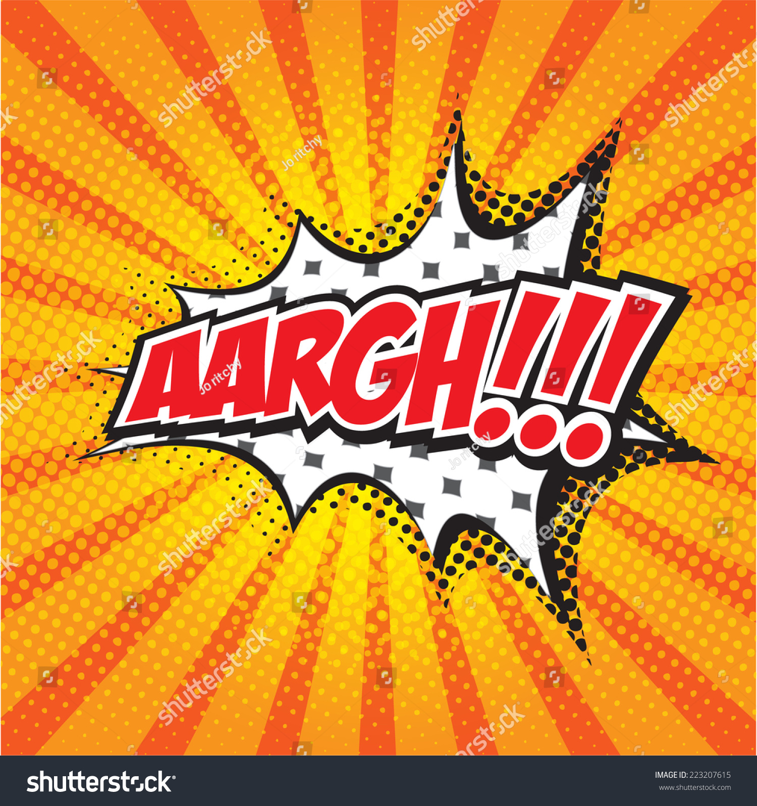 Argh Wording Comic Speech Bubble Pop Stock Vector Royalty Free