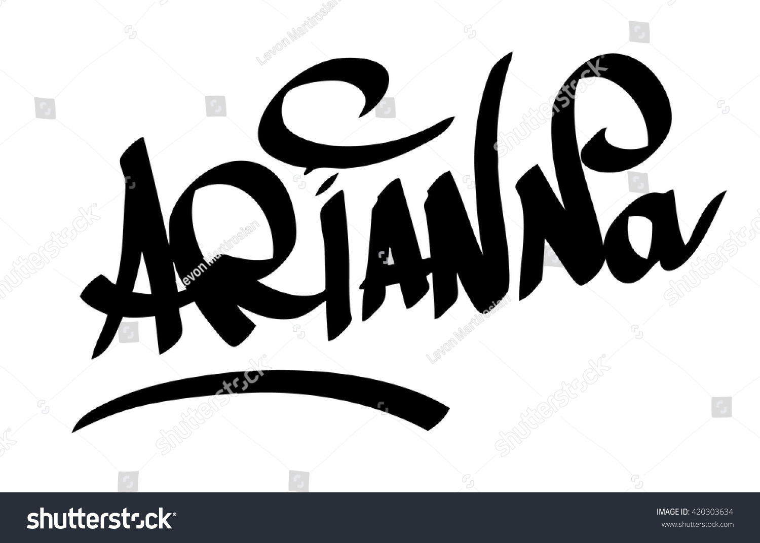 Arianna Female Name Street Art Design Stock Vector 420303634 ...