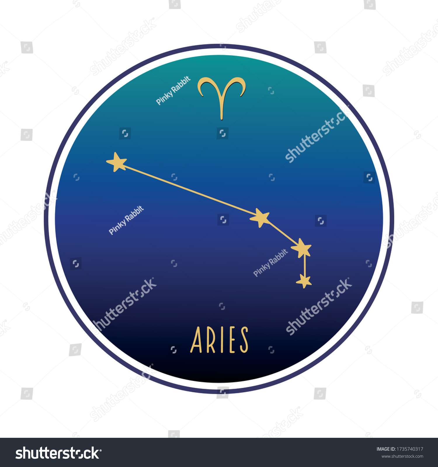 Aries Aries Constellation Vector Color Sketch Stock Vector (Royalty ...