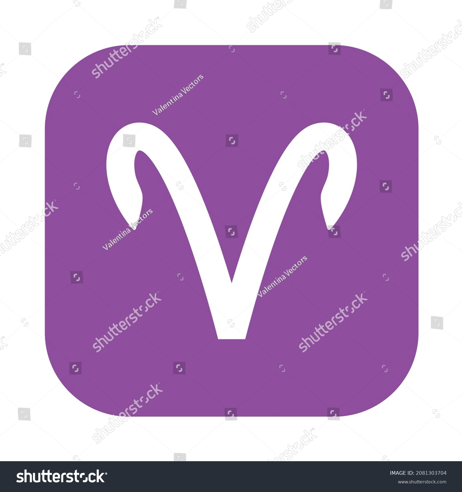 SVG of Aries astrological sign zodiac symbol vector emoji purple button svg