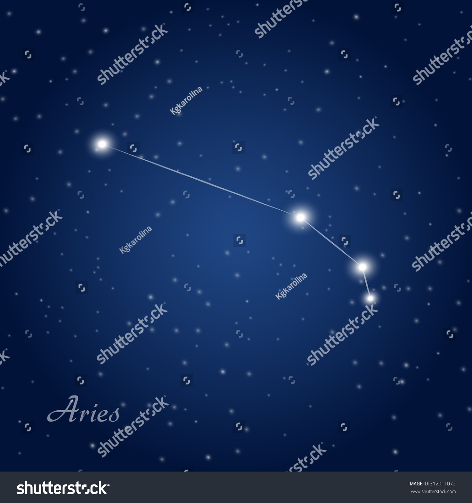 Aries Constellation Zodiac Sign Starry Night Stock Vector (Royalty Free ...