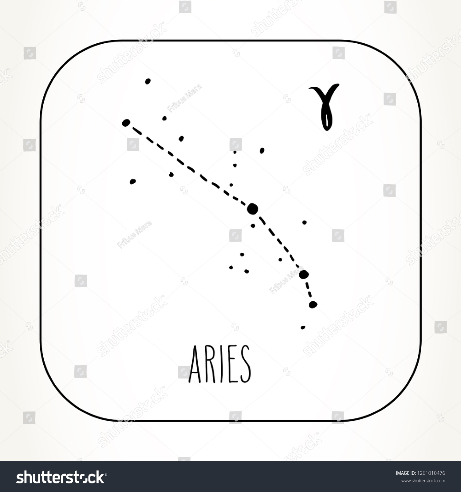 Aries Hand Drawn Zodiac Sign Constellation Stock Vector (Royalty Free ...