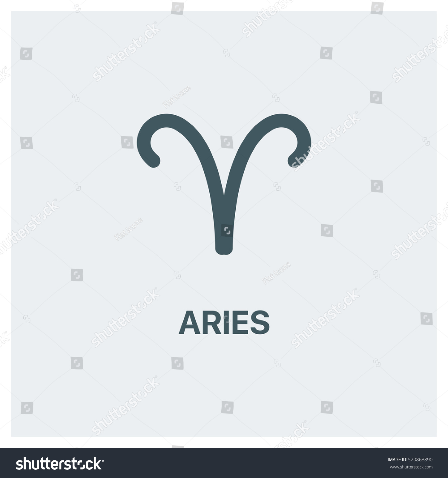 Aries Icon Stock Vector Illustration 520868890 : Shutterstock