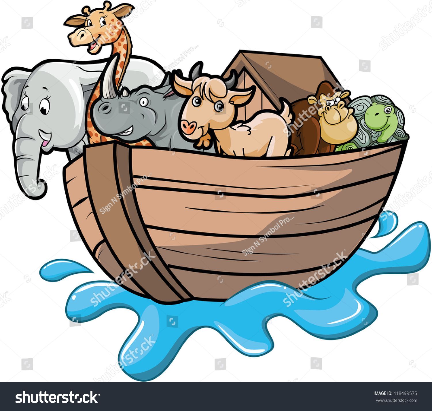 Ark Animals Group Stock Vector Illustration 418499575 : Shutterstock