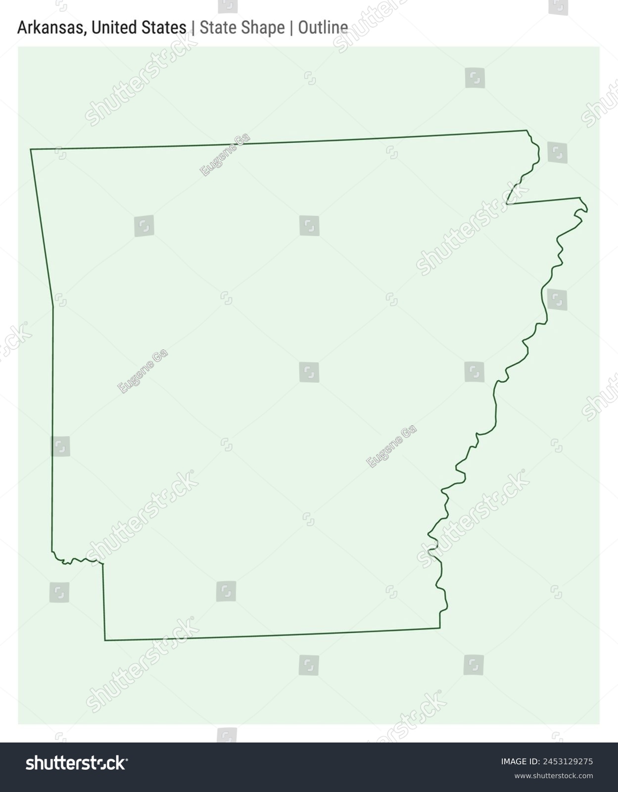 SVG of Arkansas, United States. Simple vector map. State shape. Outline style. Border of Arkansas. Vector illustration. svg