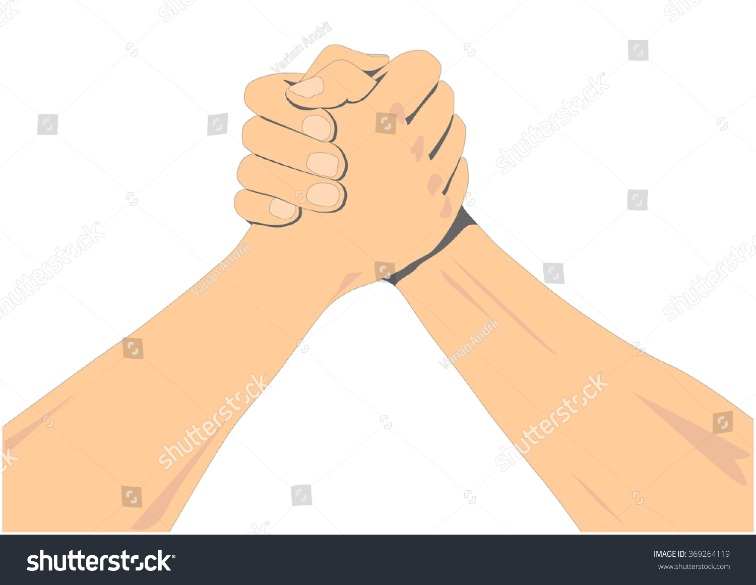 Arm Wrestle Hands Challenge Vector Illustration Stock Vector (Royalty