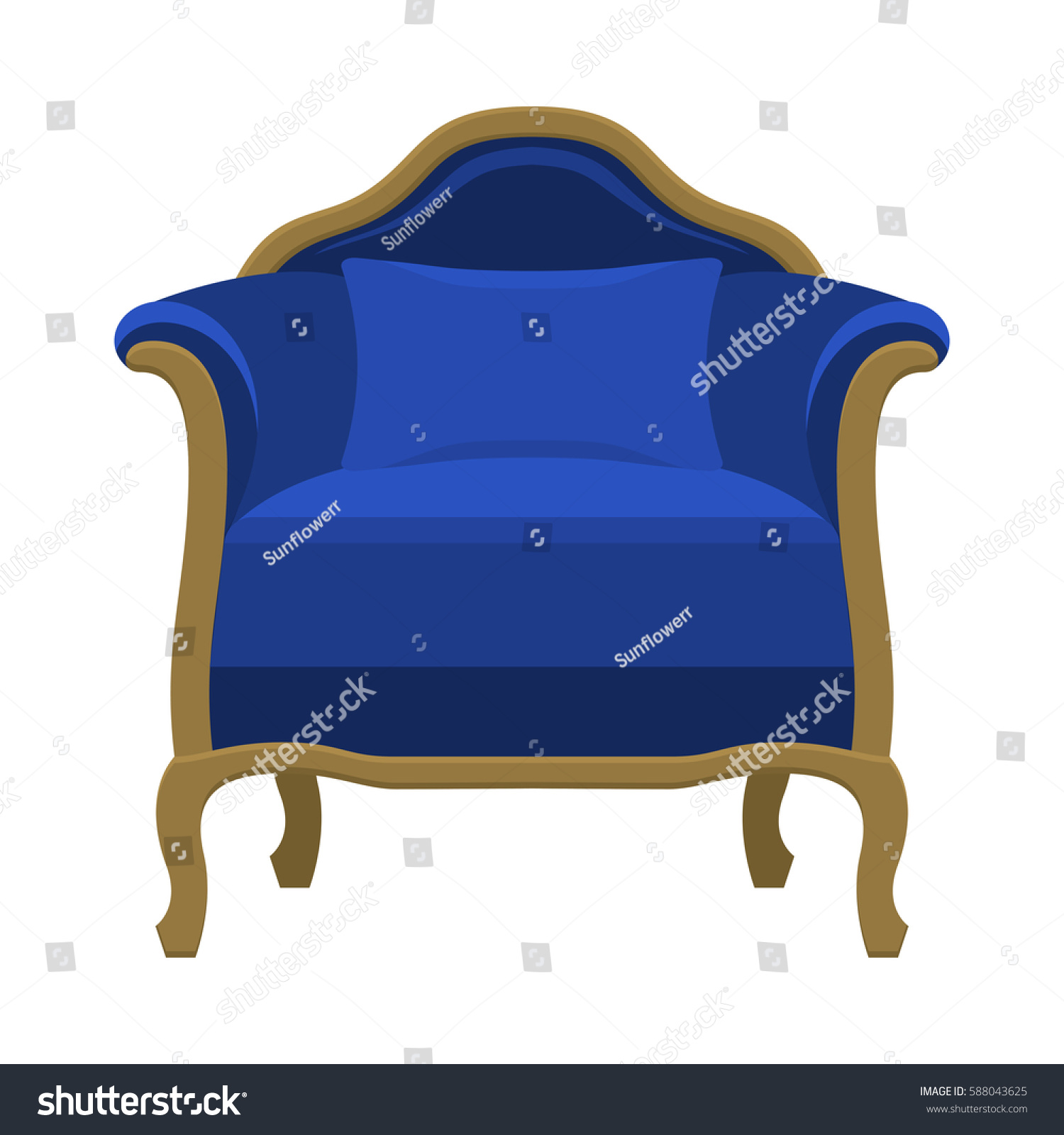 Comfort Vintage Blue Chair For Luxury Interior Classic Retro Furniture Comfort Vintage Blue Chair For Luxury Interior Classic Retro Furniture