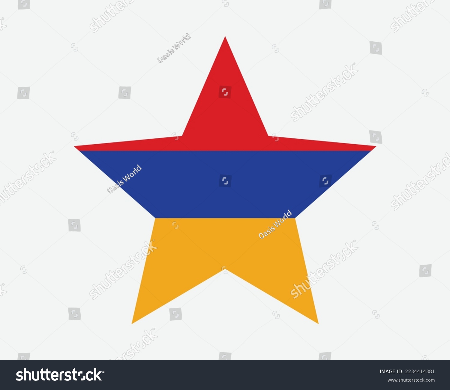 SVG of Armenia Star Flag. Armenian Star Shape Flag. Country National Banner Icon Symbol Vector 2D Flat Artwork Graphic Illustration svg