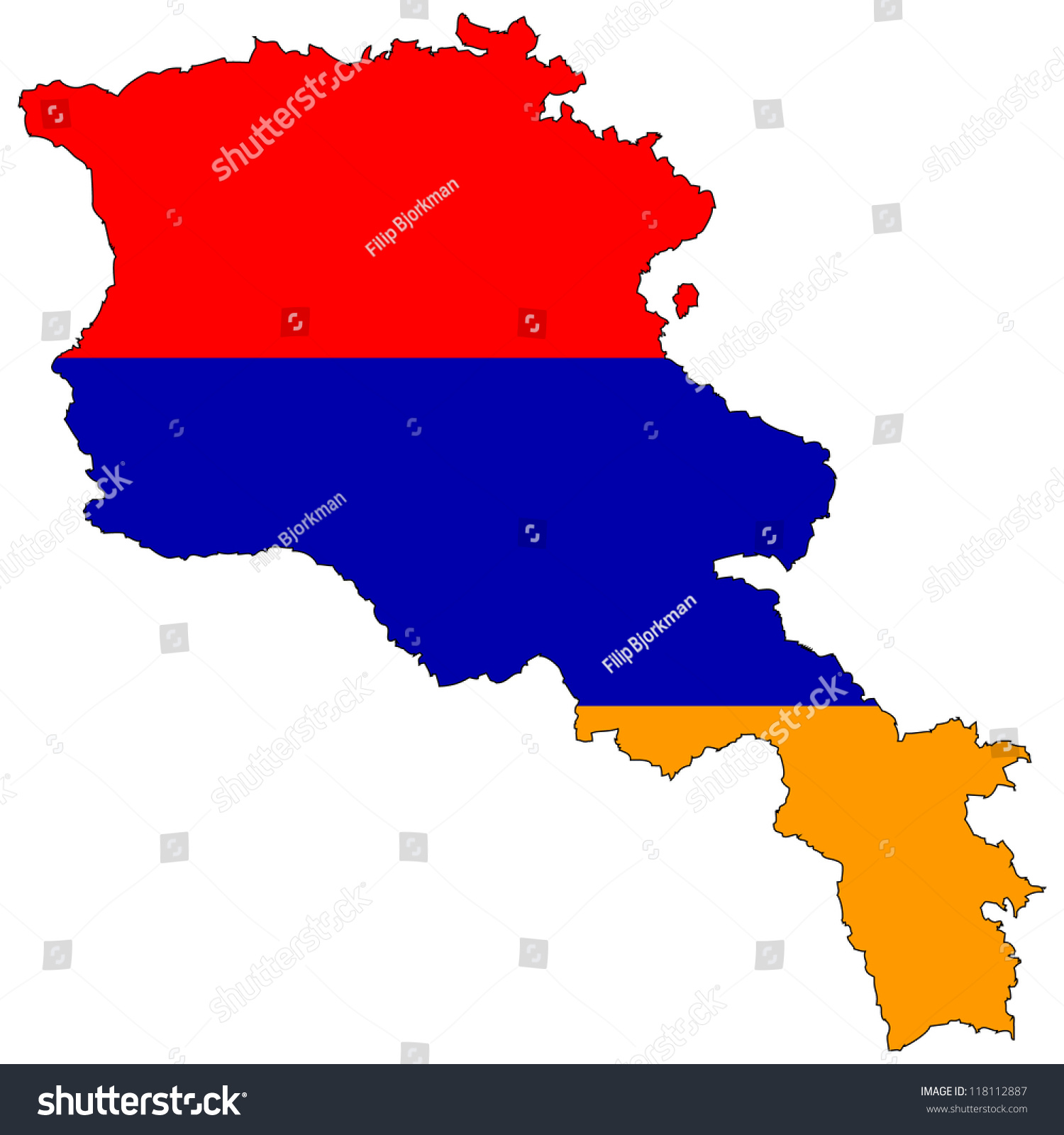 Armenia Vector Map Flag Inside Stock Vector 118112887 - Shutterstock