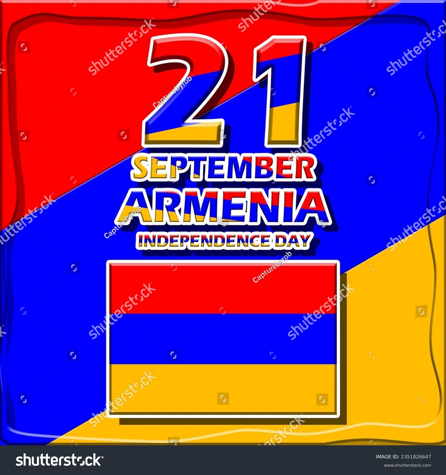 SVG of Armenian flag with big number and bold text in frame
to commemorate Armenia Independence Day on September 21 svg