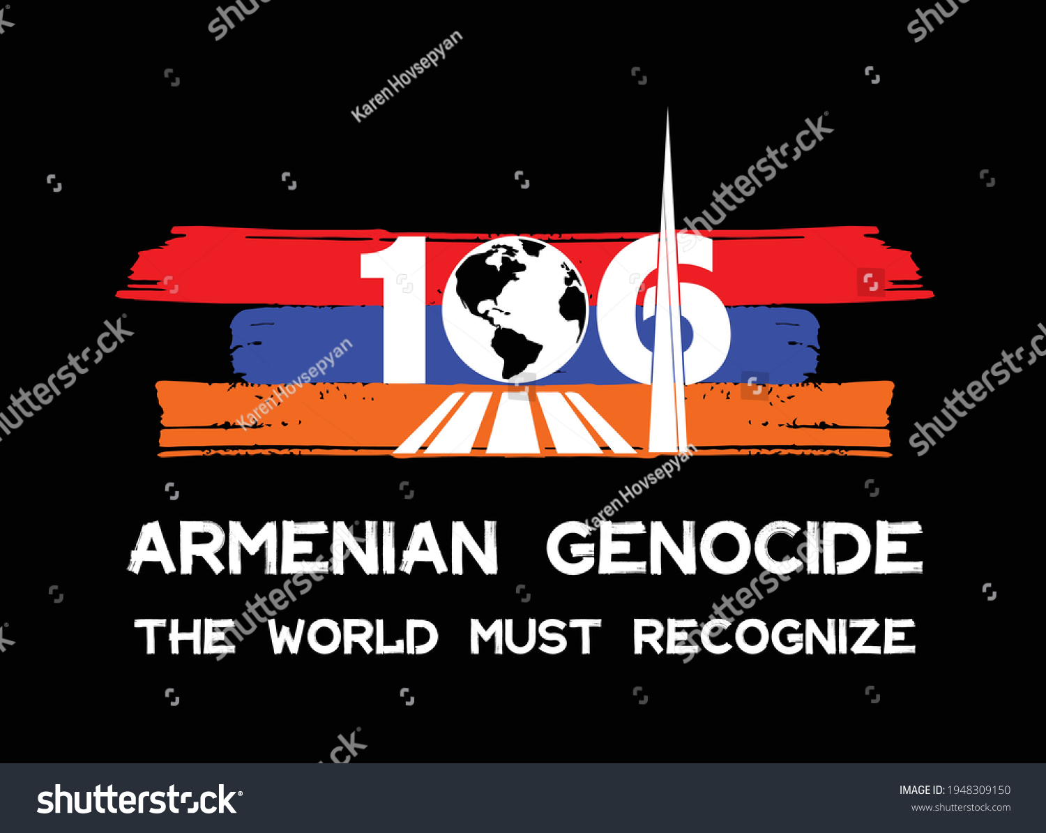 Armenian Genocide Armenian Flag Tsitsernakaberd Vector Stock Vector ...