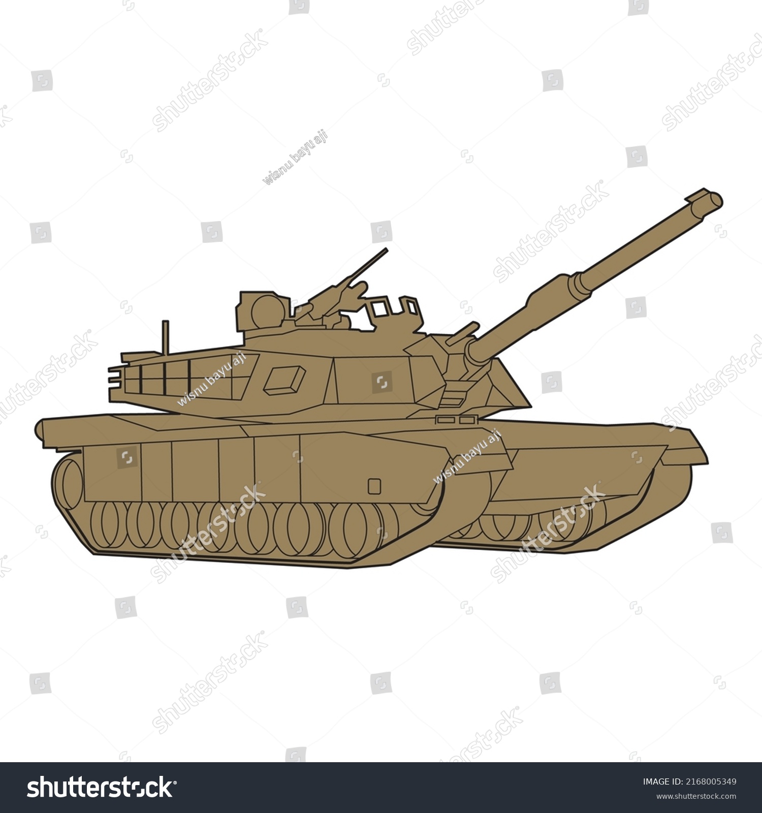 brown tank drawing, side view, military vehicle clip art preview