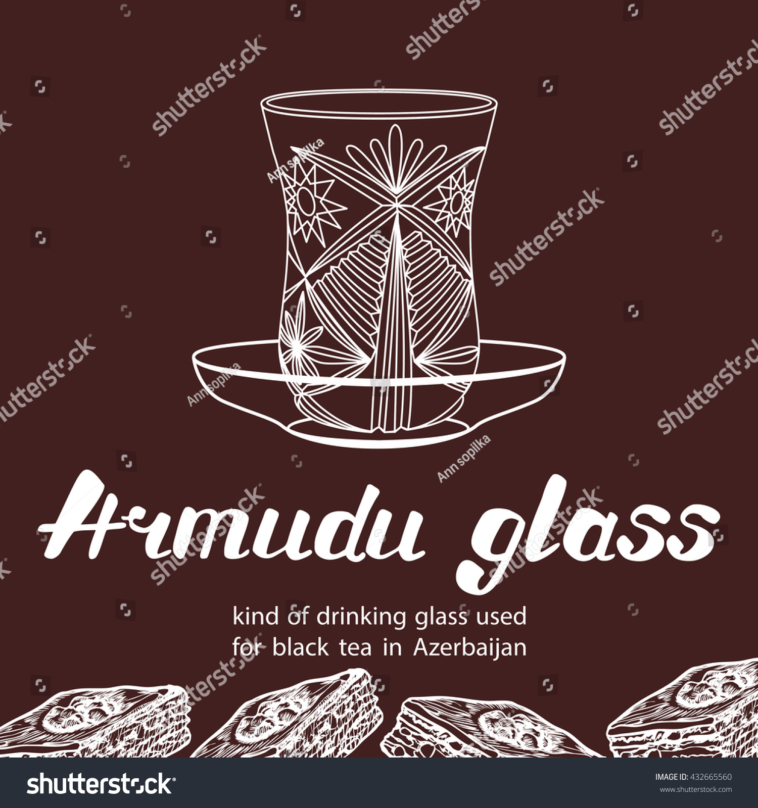 Armudu Glass Kind Drinking Glass Used Stock Vector Royalty Free
