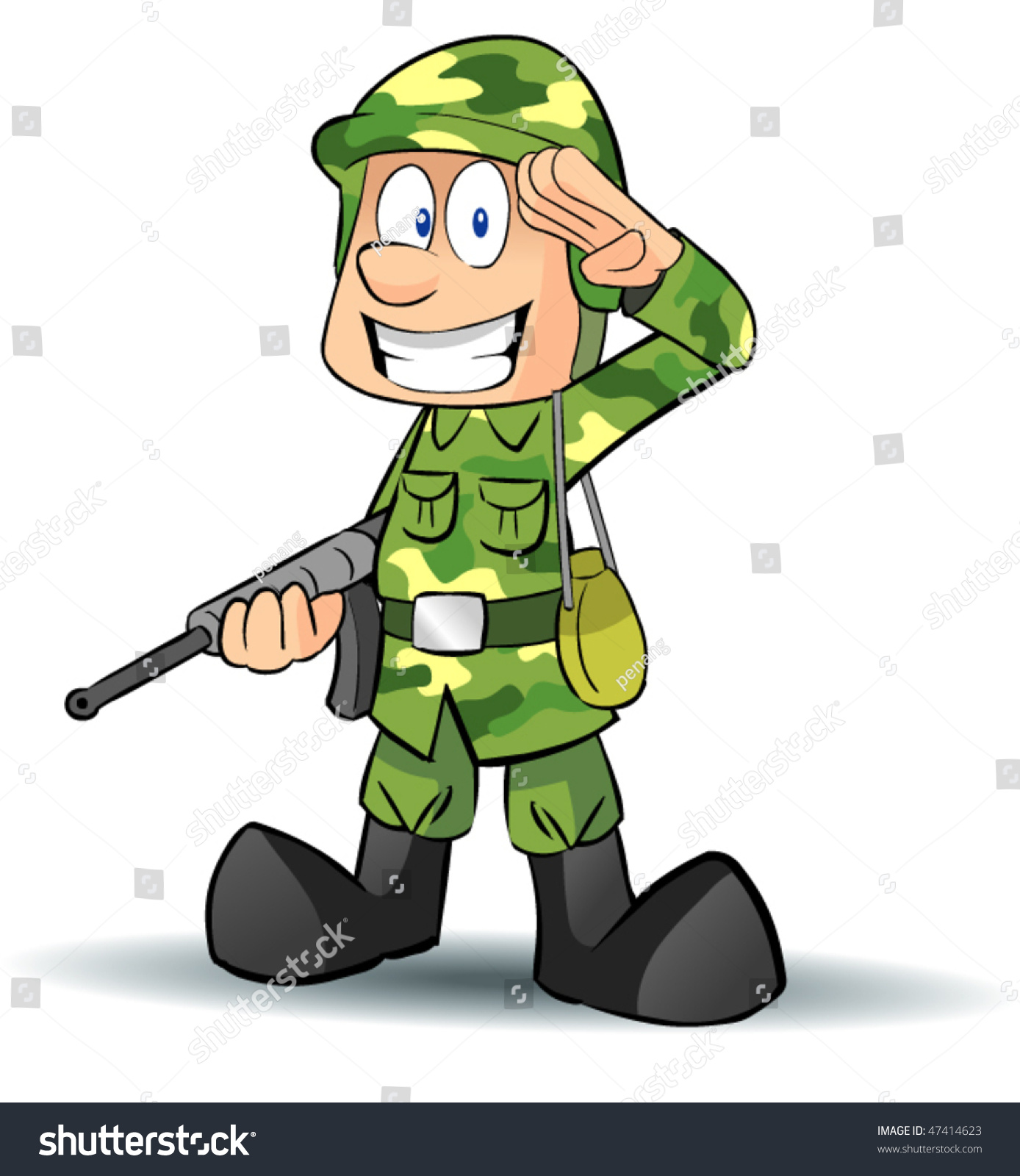 Army Character Stock Vector 47414623 - Shutterstock