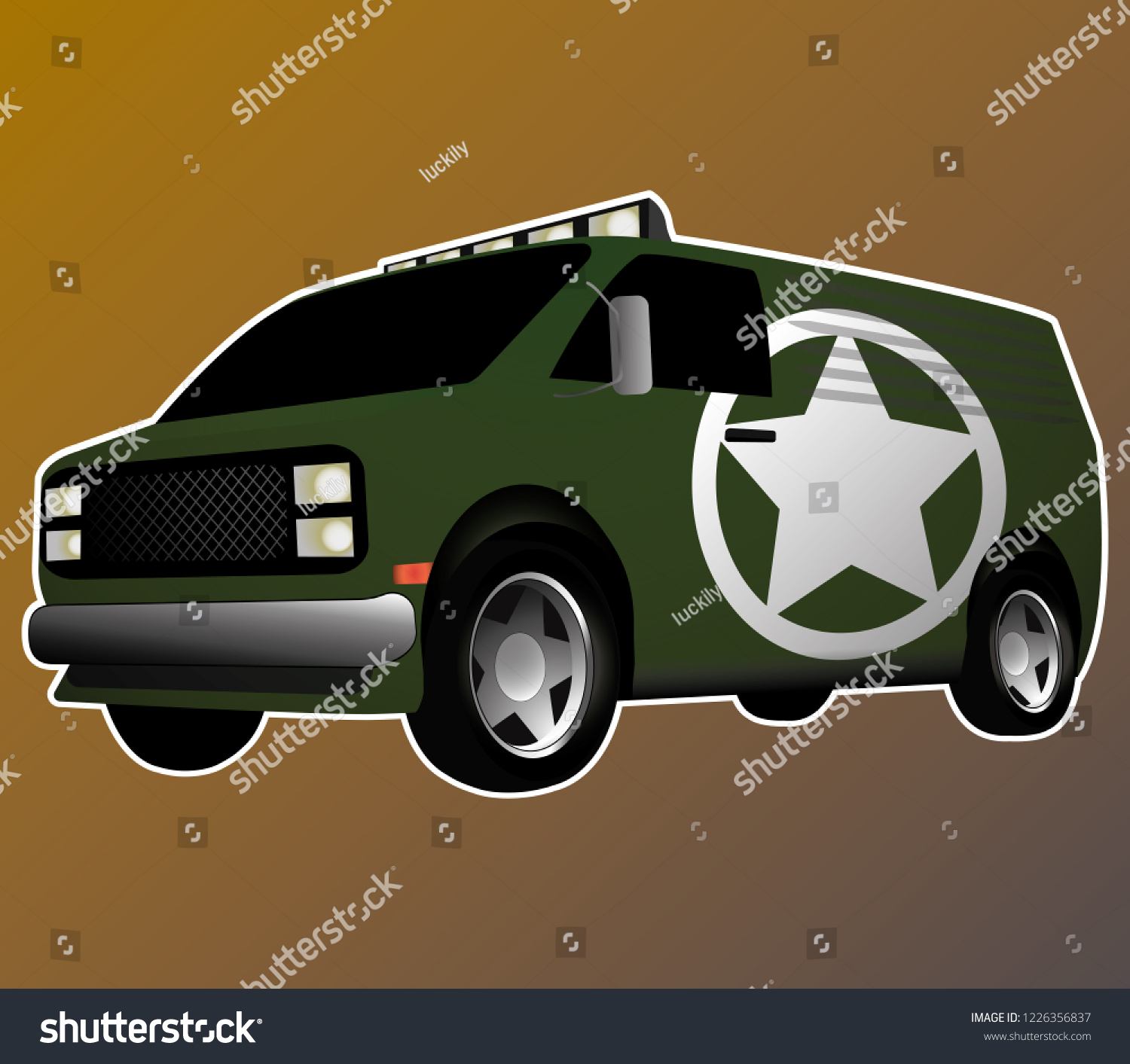 army green van