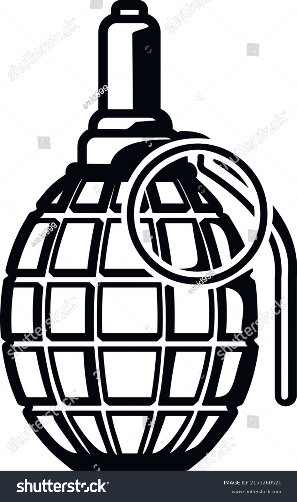 Army Military Grenade Flat Illustration Stock Vector (Royalty Free ...