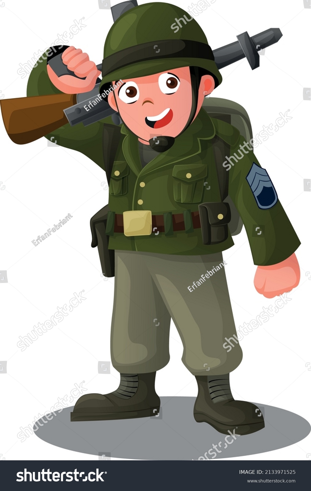 Army Soldier Cartoon Character Vector Stock Vector (royalty Free 