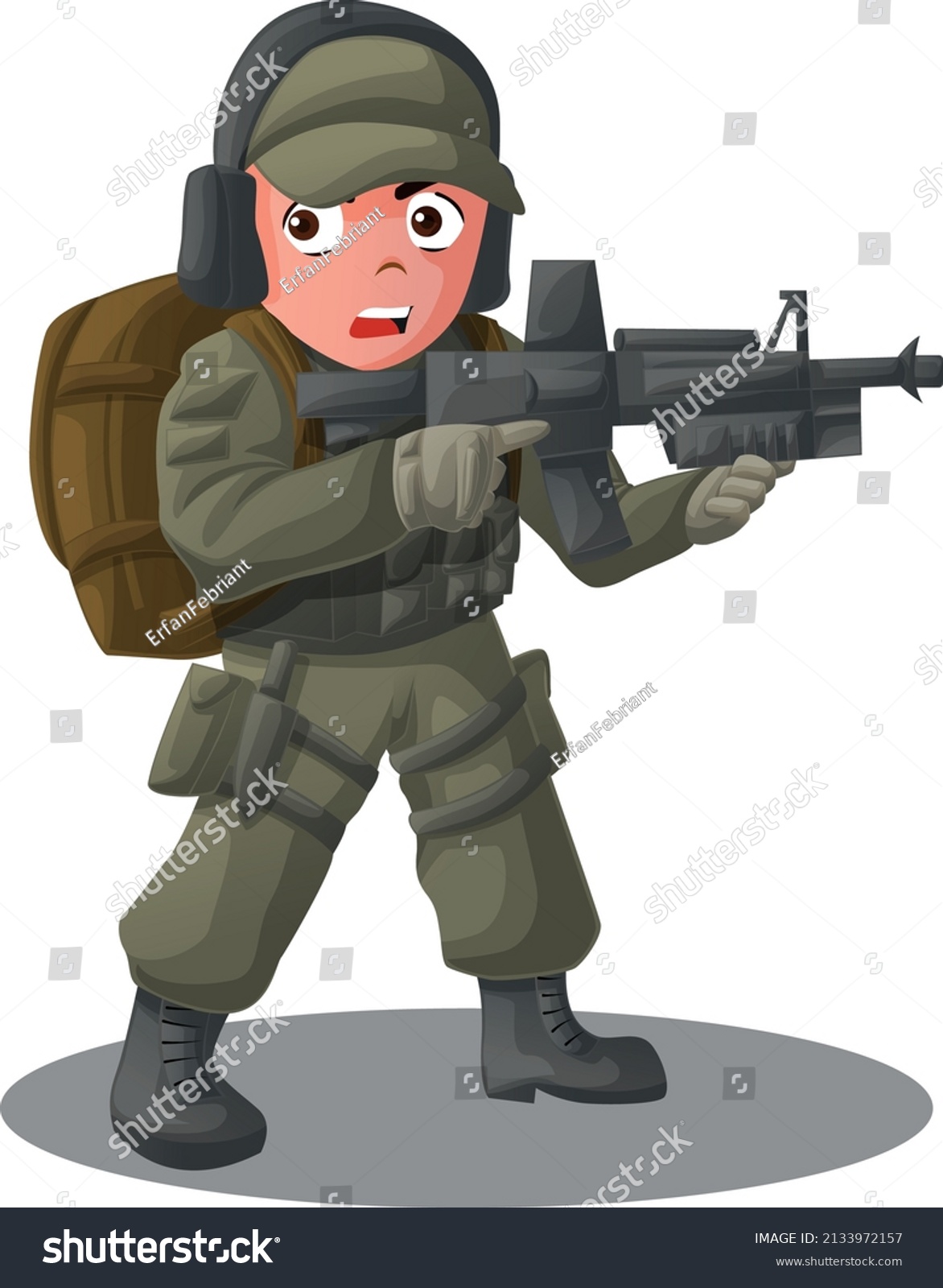 Army Soldier Cartoon Character Vector Stock Vector (Royalty Free ...