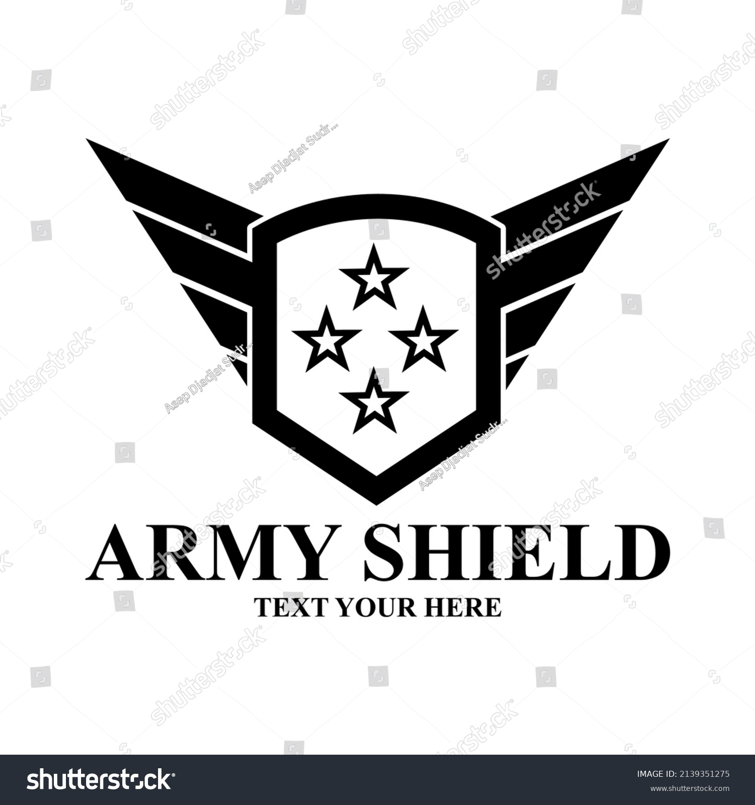 Army Shield Vector Template Logo High Stock Vector (Royalty Free ...