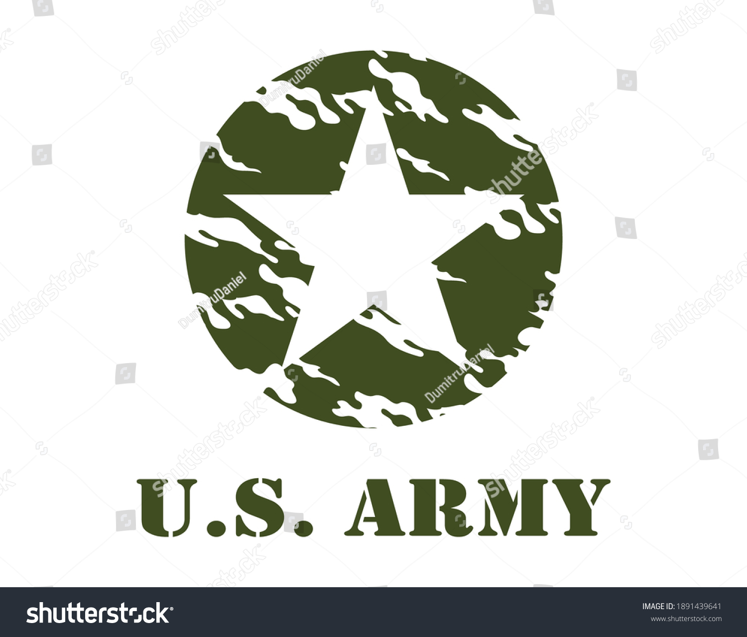SVG of Army Star Green Olive Color. Military Insignia Symbol, Badge, Label, Sticker, Svg ilustration svg