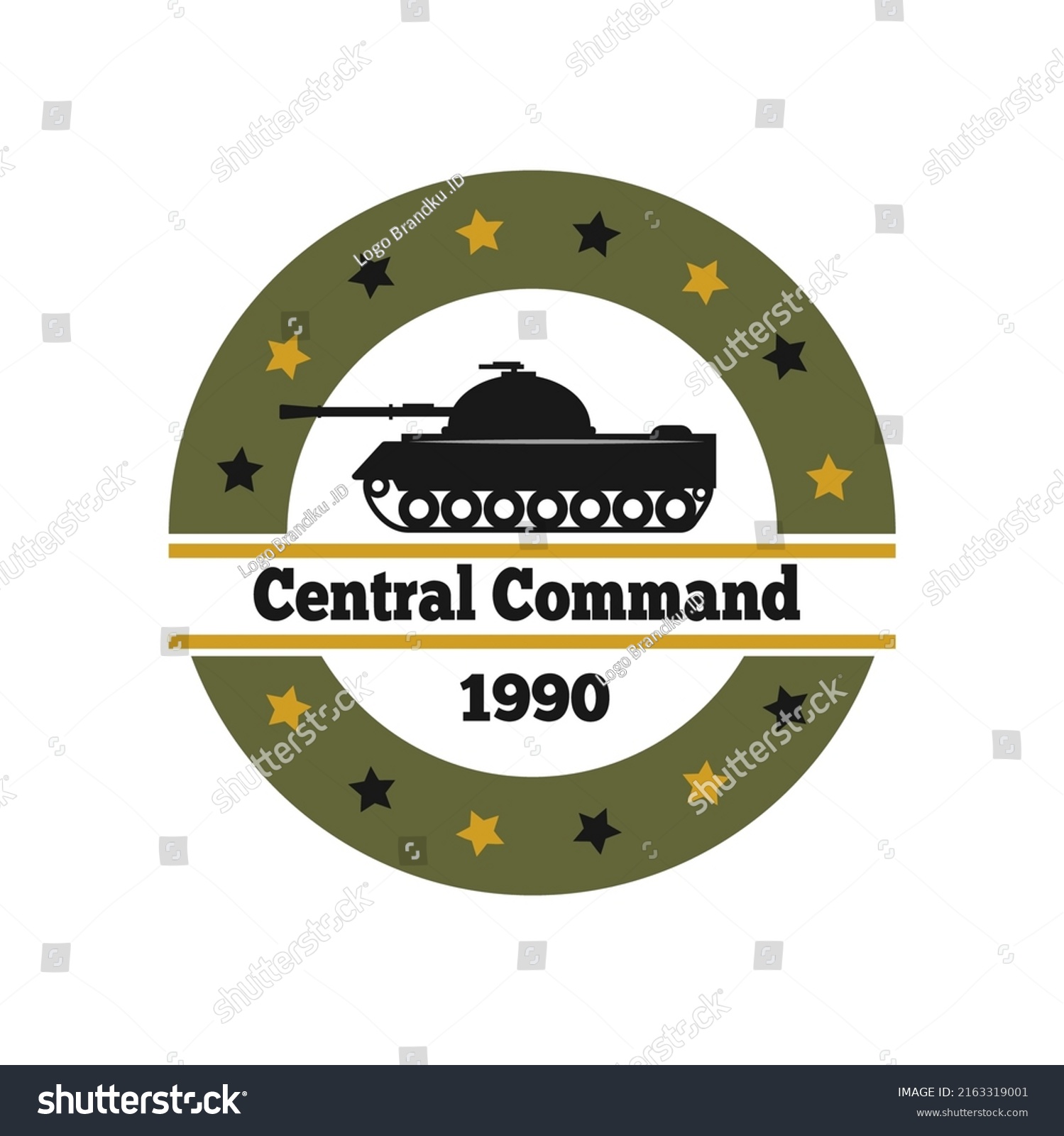 Army Themed Vector Logo Design Stock Vector (Royalty Free) 2163319001 ...