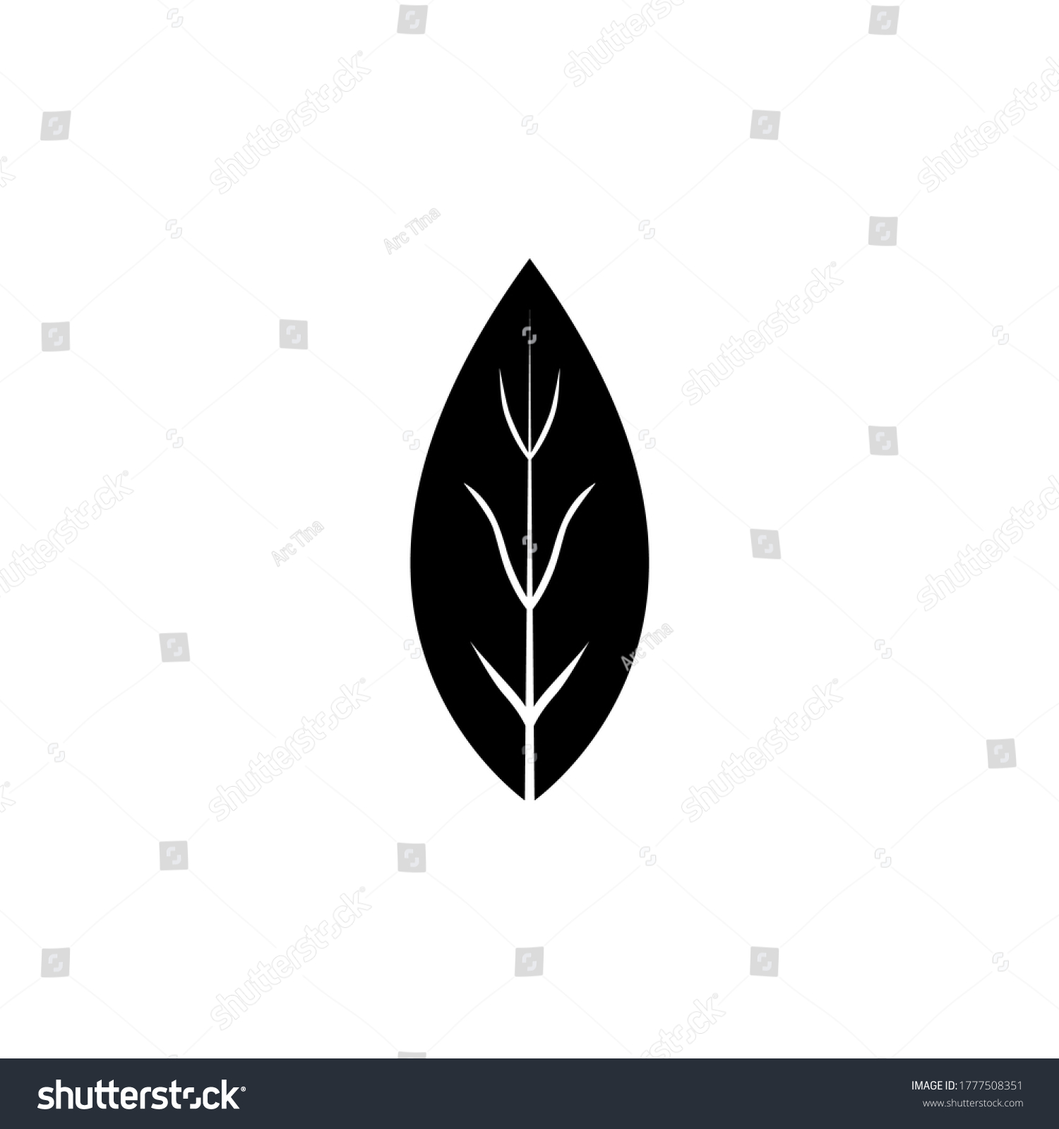 SVG of Aromatic Bay Laurel Leaf, Aroma Spice. Flat Vector Icon illustration. Simple black symbol on white background. Aromatic Bay Laurel Leaf, Aroma Spice sign design template for web and mobile UI element svg
