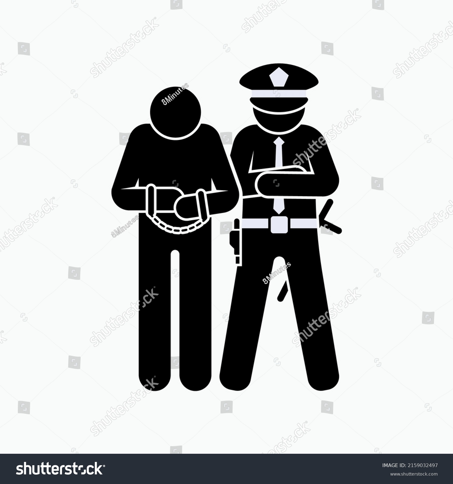 black police officer arresting person clip art preview