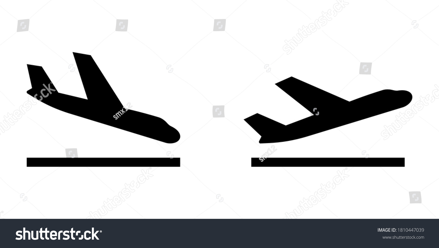 到着と出発機の標識 空港の標識 簡単なアイコン 飛行機の着陸と離陸 空港のアイコンセット おくりびと到着 ベクターイラスト航空機または飛行機 のベクター画像素材 ロイヤリティフリー