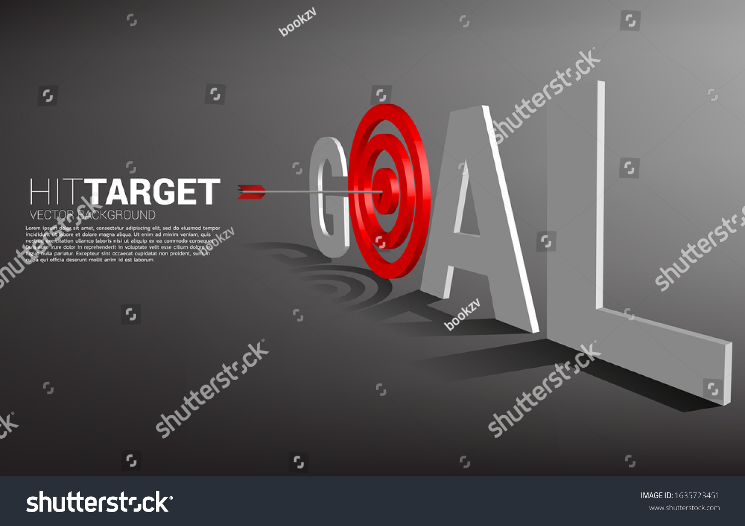 Arrow Archery Hit On Center Target Stock Vector Royalty Free